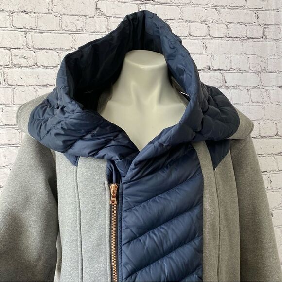Kit and Ace Liberty Jacket French Terry Puffer Grey Blue size 10 goose down - Picture 9 of 12